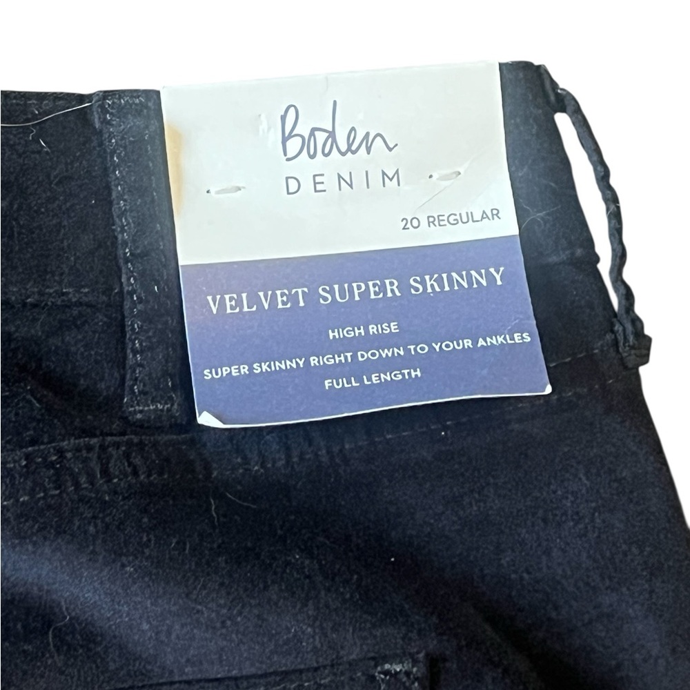 Boden NWT navy high rise velvet super skinny pants with polka dots - Picture 9 of 11